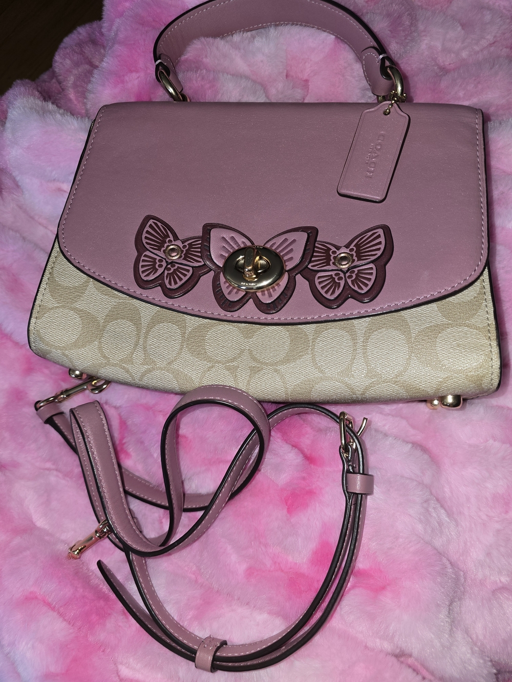 Coach Pink Butterfly Applique Tilly